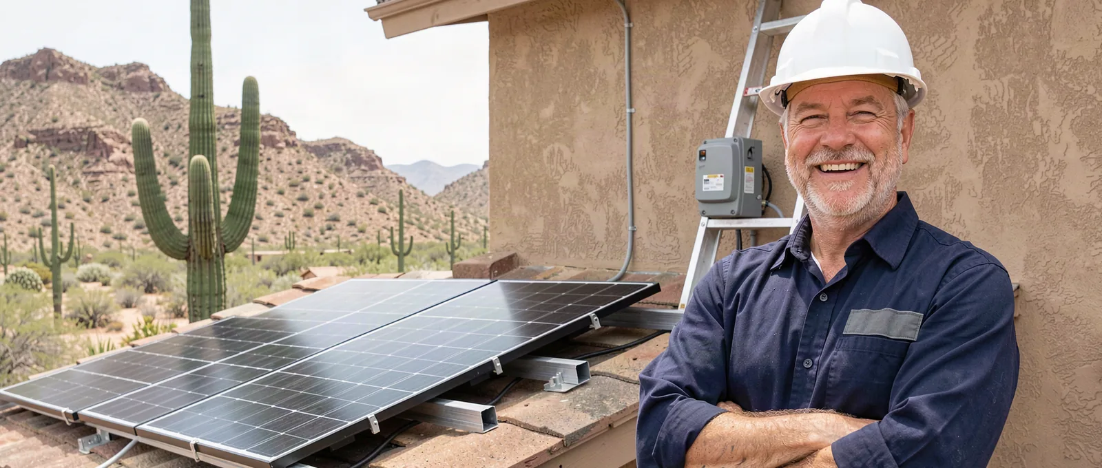 Solar contractor on a job site in Flagstaff, AZ